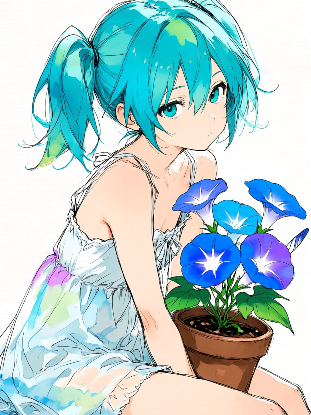 ミクさんとアサガオ