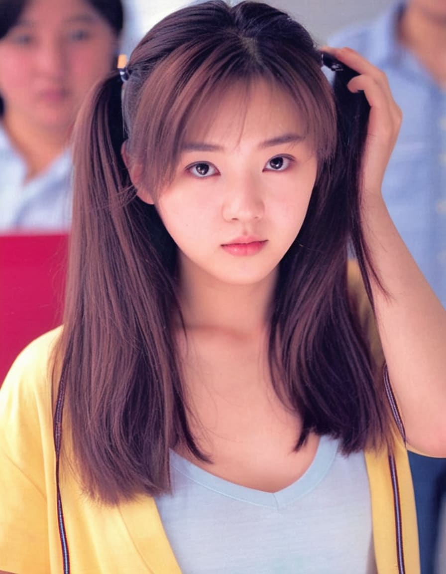 髪を束ねる