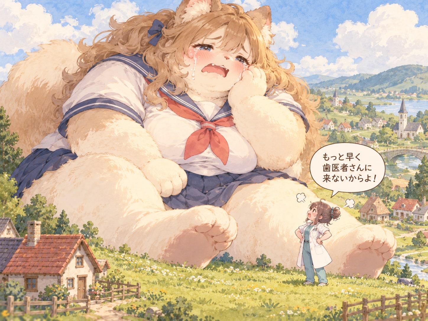 セーラ服のけものおねえさん叱られる | の人気AIイラスト・グラビア