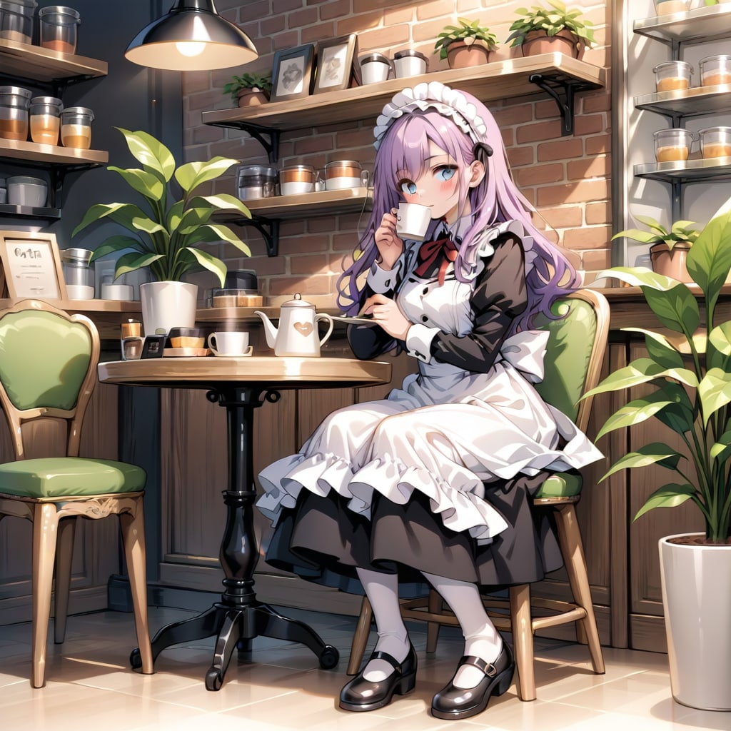 メイドさん、休憩中 | の人気AIイラスト・グラビア