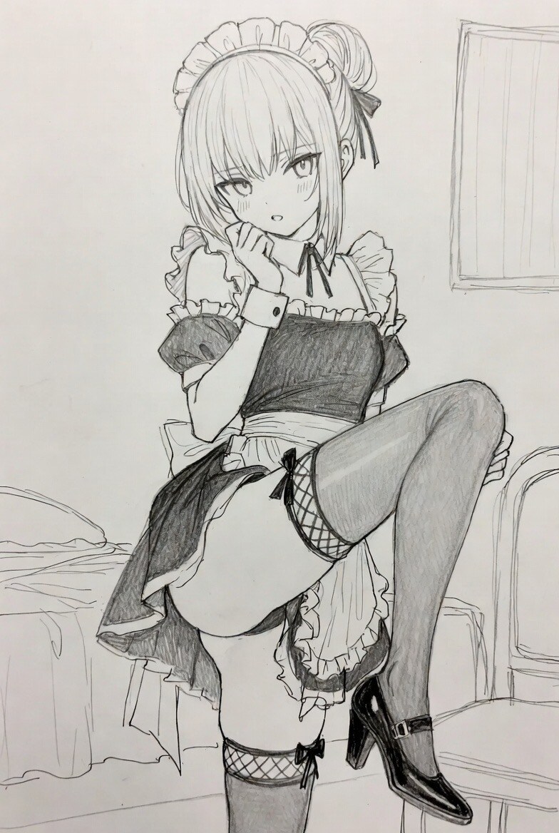 メイドさんの足上げ