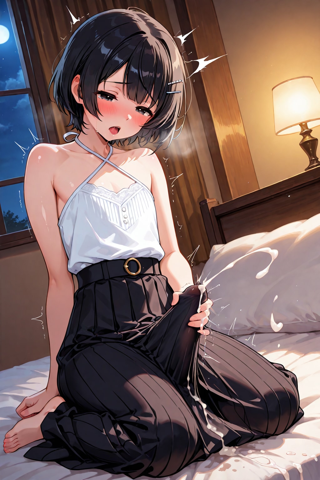 Crossdresser arousal on skirts