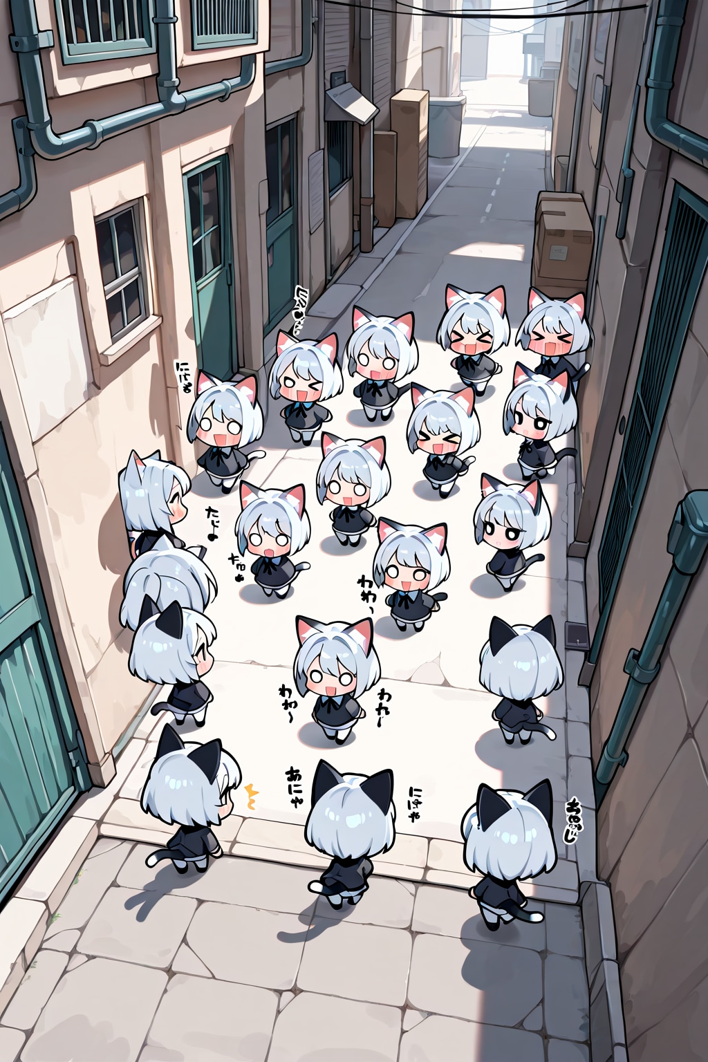 路地裏の集会