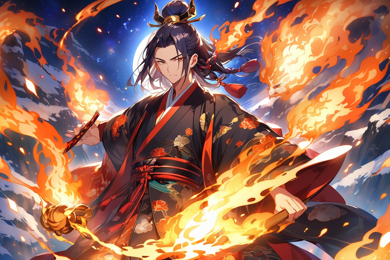 安倍晴明の炎の呪術 | の人気AIイラスト・グラビア