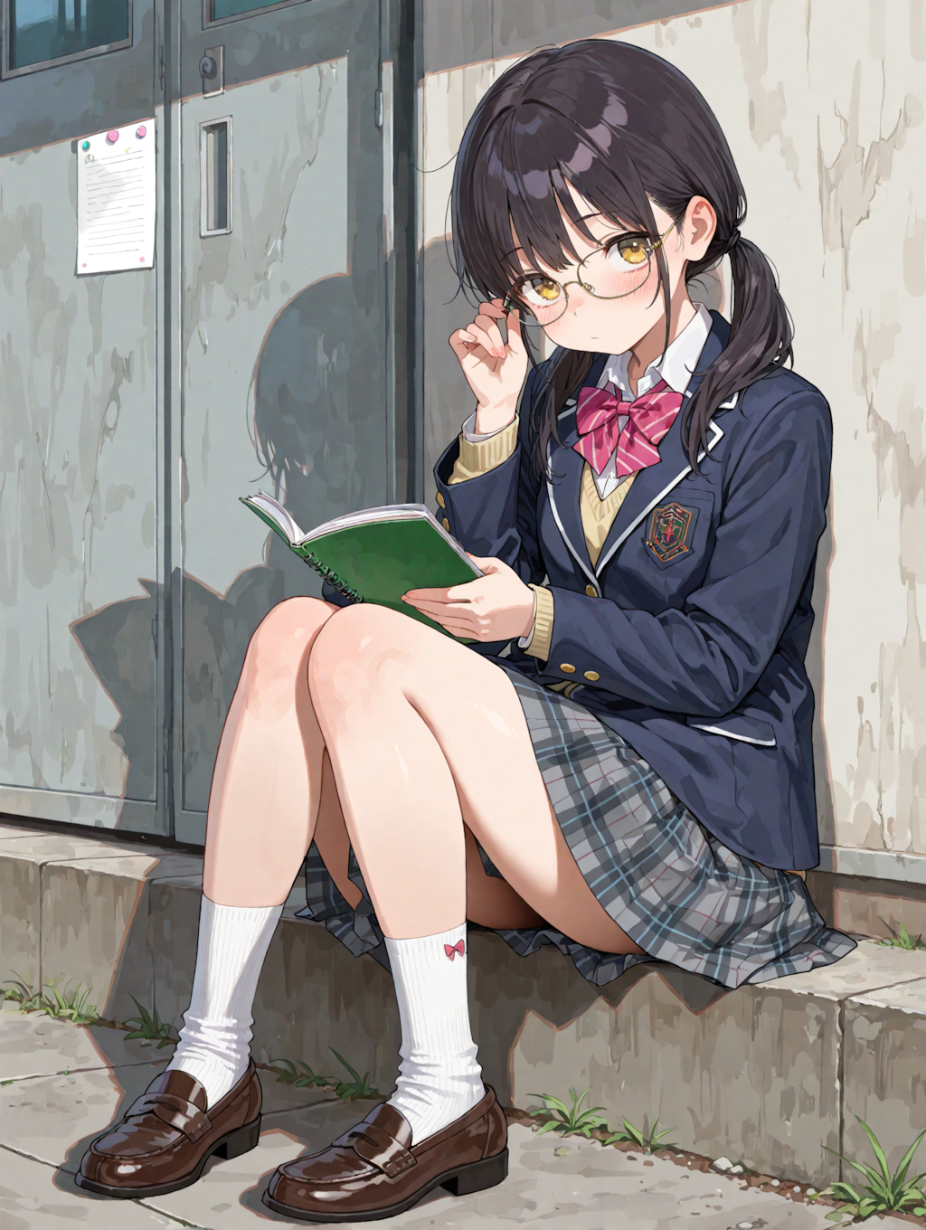 おさげで眼鏡をかけた女の子（ShiitakeMix  2.0）