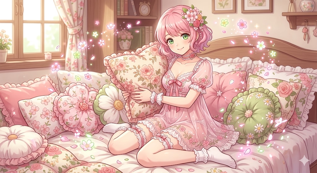 花がいっぱいの部屋