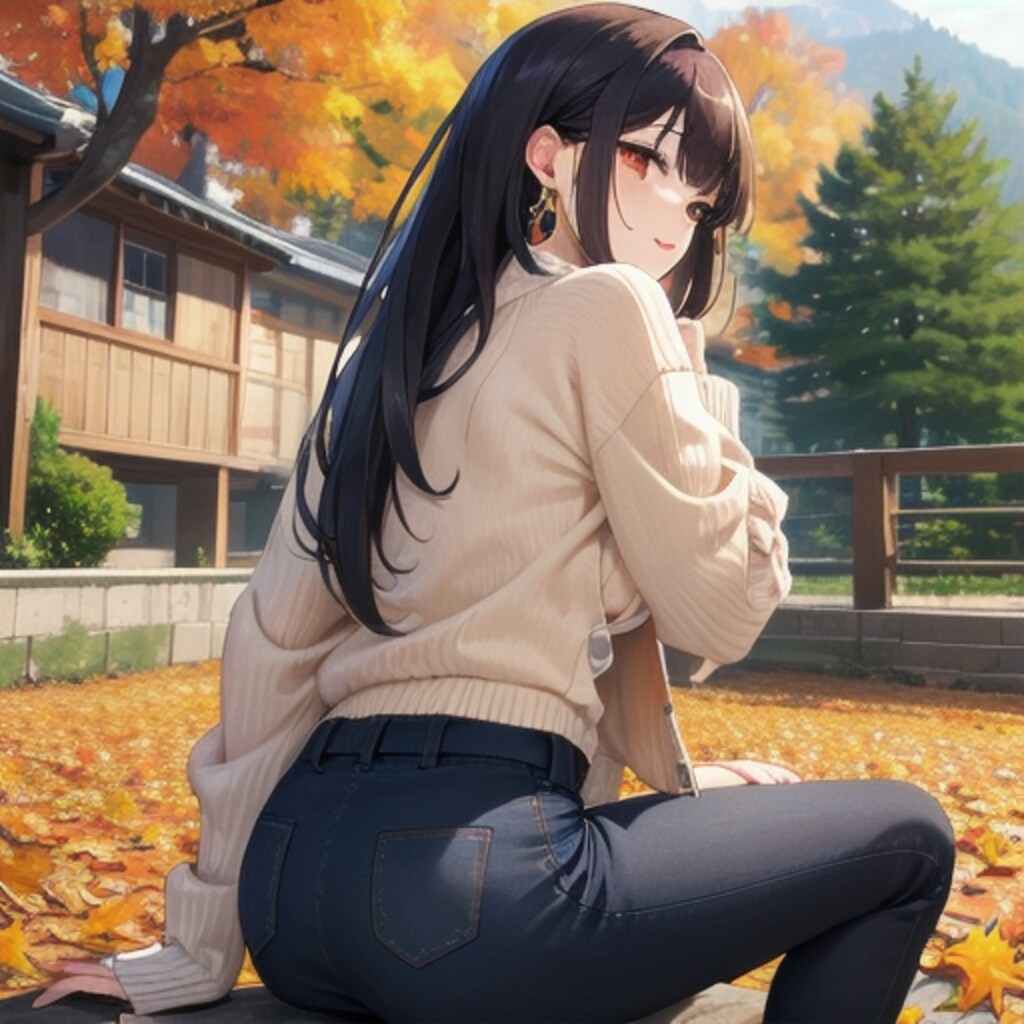 振り返るデニム
