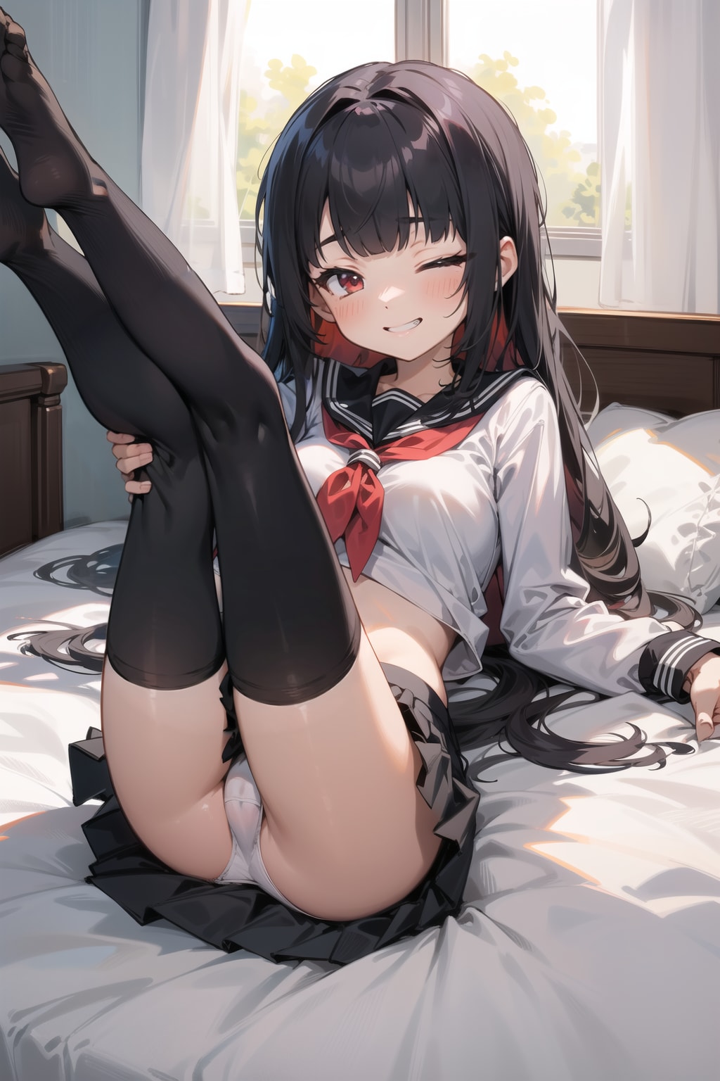脚を揃えて上げる