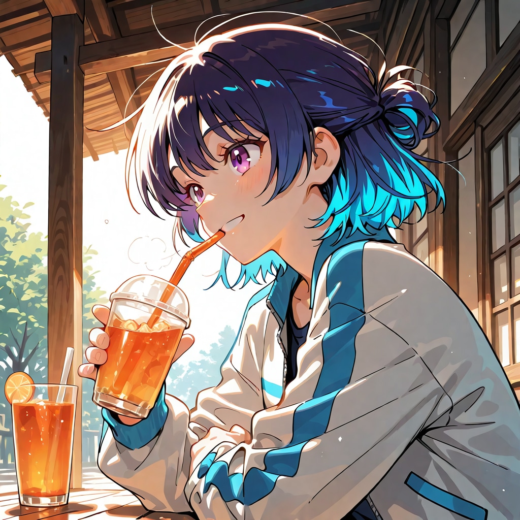 ジュースで涼む