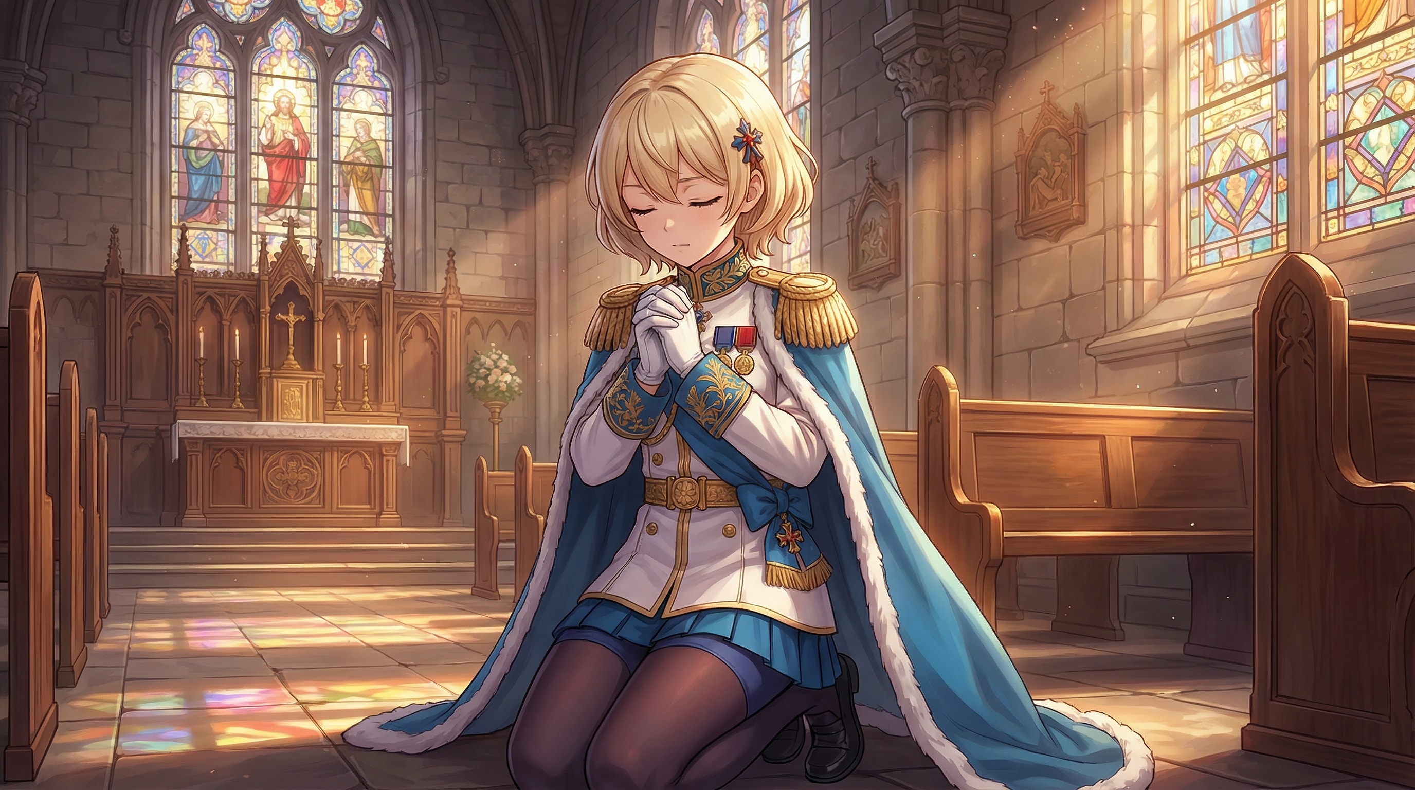 祈りを捧げる栄光ちゃん (今日の栄光ちゃん14) | の人気AIイラスト・グラビア