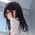 チラ見せ黒髪少女 2枚目