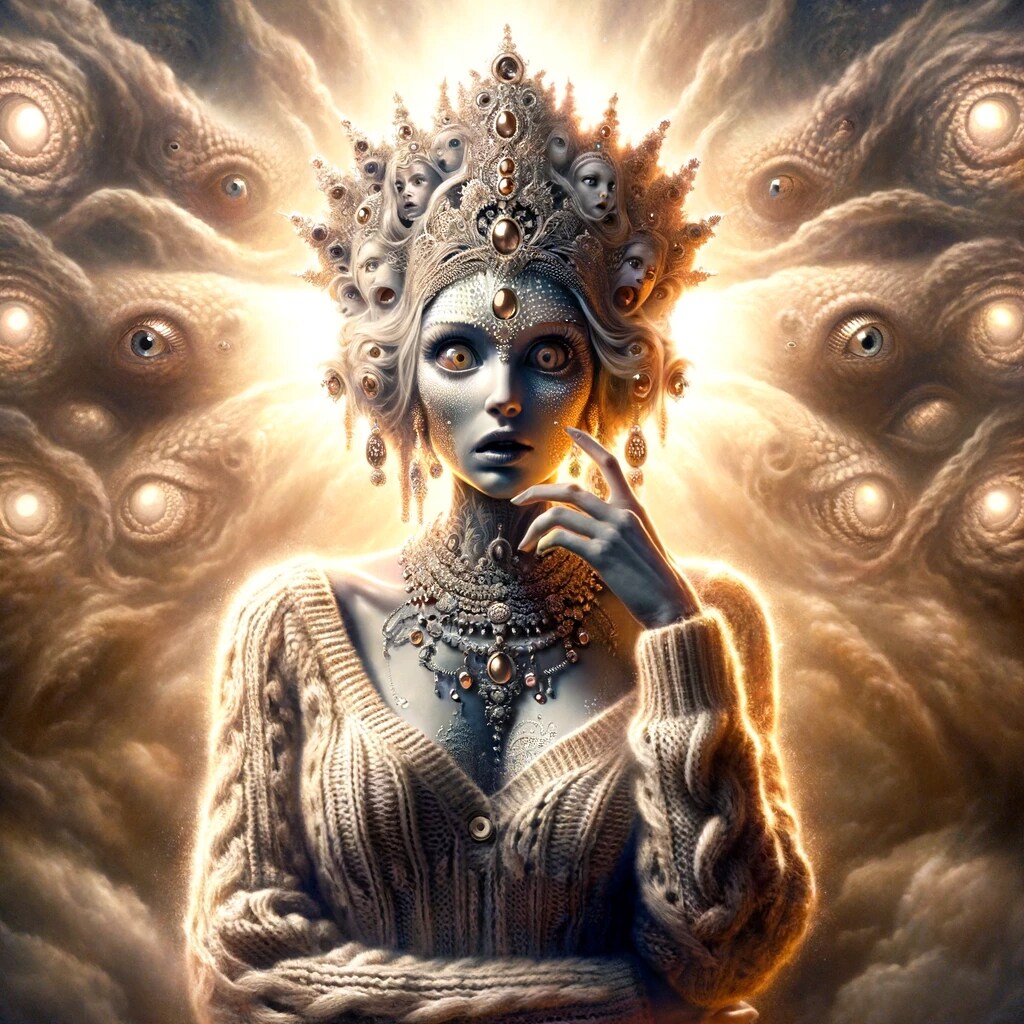 ニットを着させられて困惑している超越者7