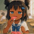 大トロ寿司を握って食べるこなつちゃん 4枚目