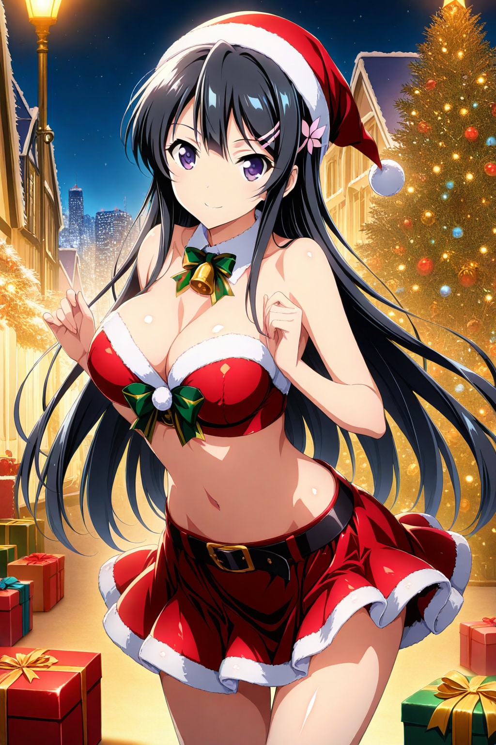 ミニスカビキニサンタ麻衣さん🎅👙🎄❤️