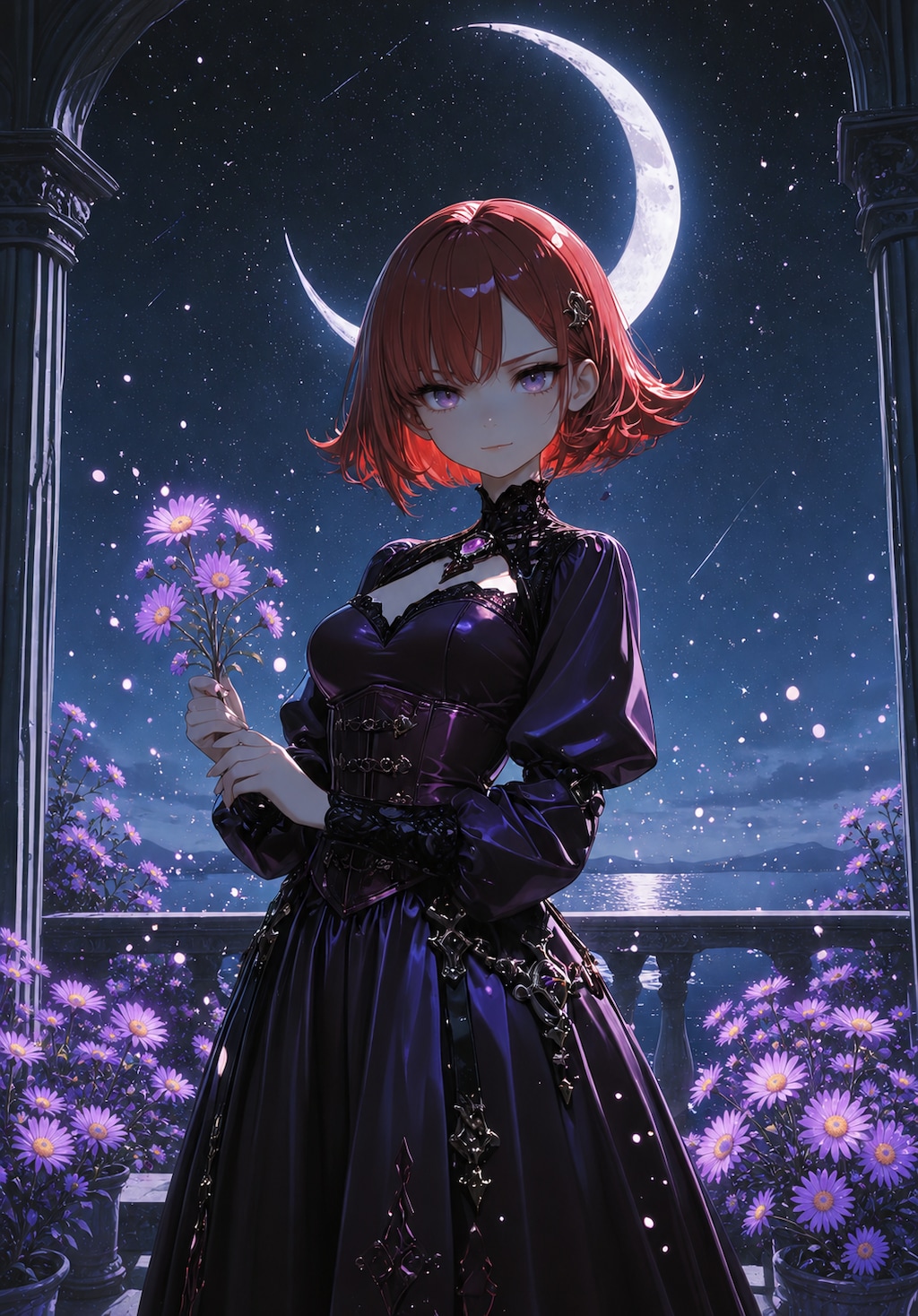 月華に咲く紫菀