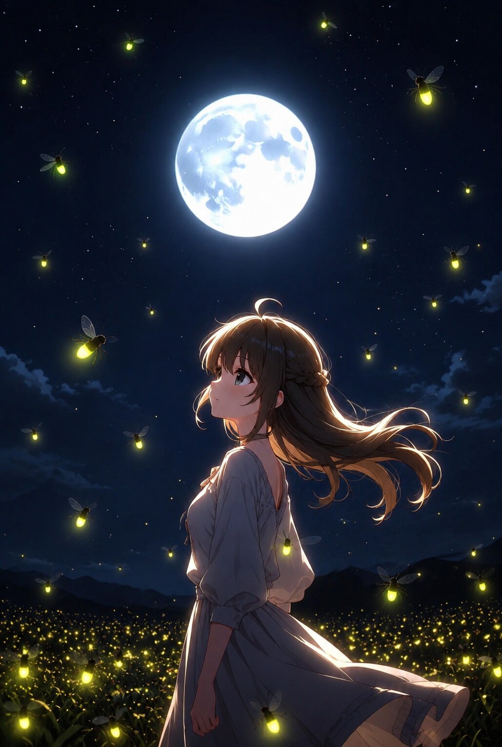 月の光に 蛍の光 眩しき夜