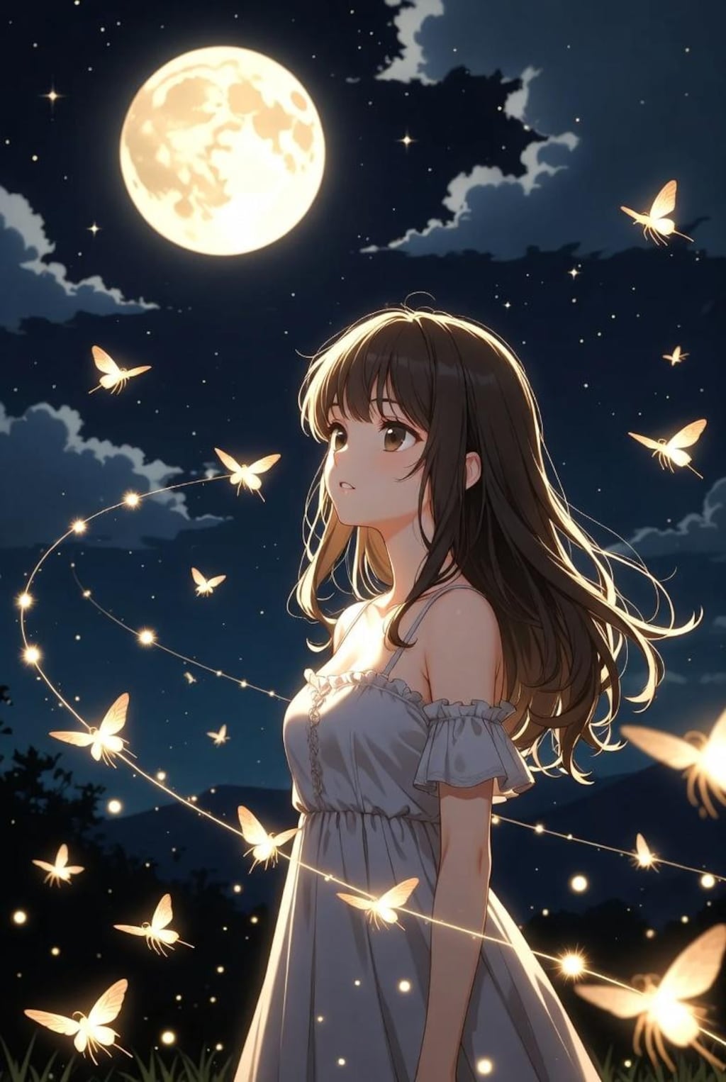月の光に 蛍の光 眩しき夜