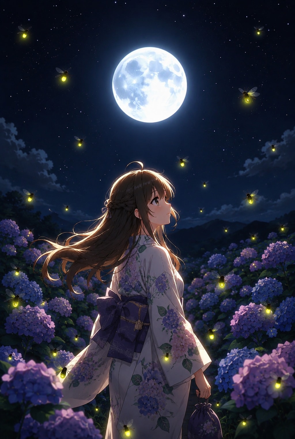 月の光に 蛍の光 眩しき夜