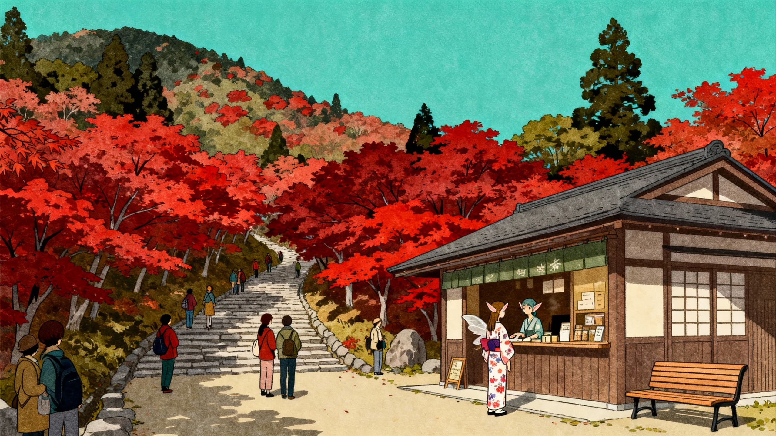 背景２５　紅葉の山 | の人気AIイラスト・グラビア