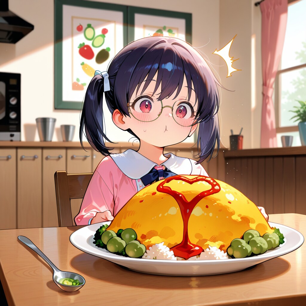 オムライスも笑ってる。