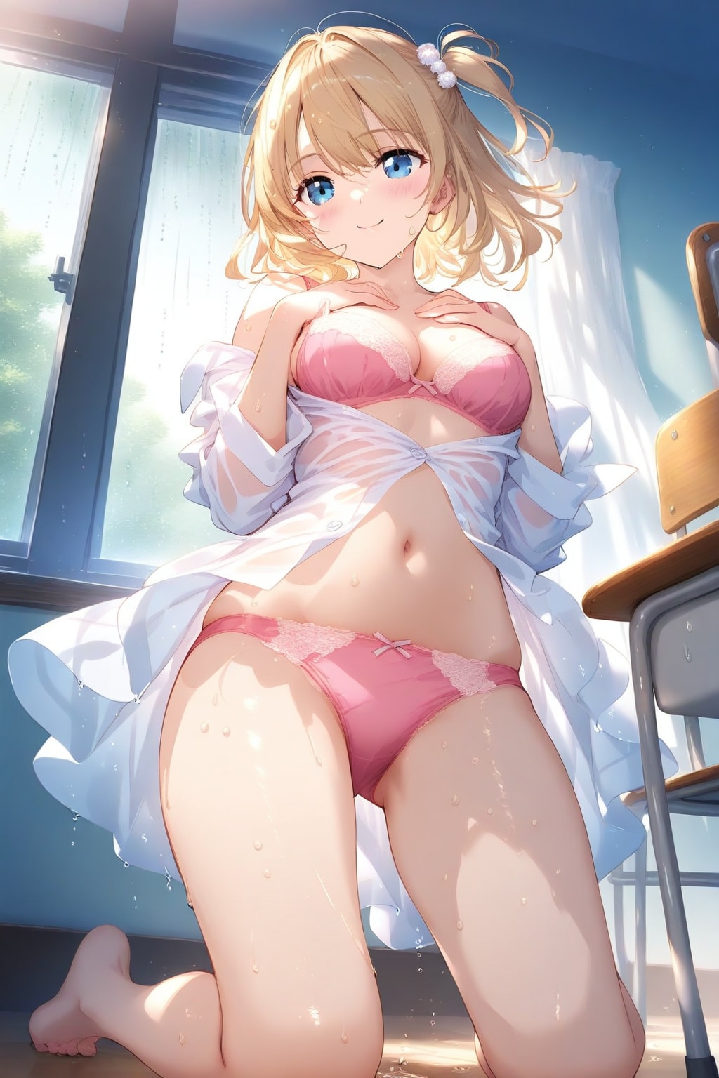 雨宿りでお着換え