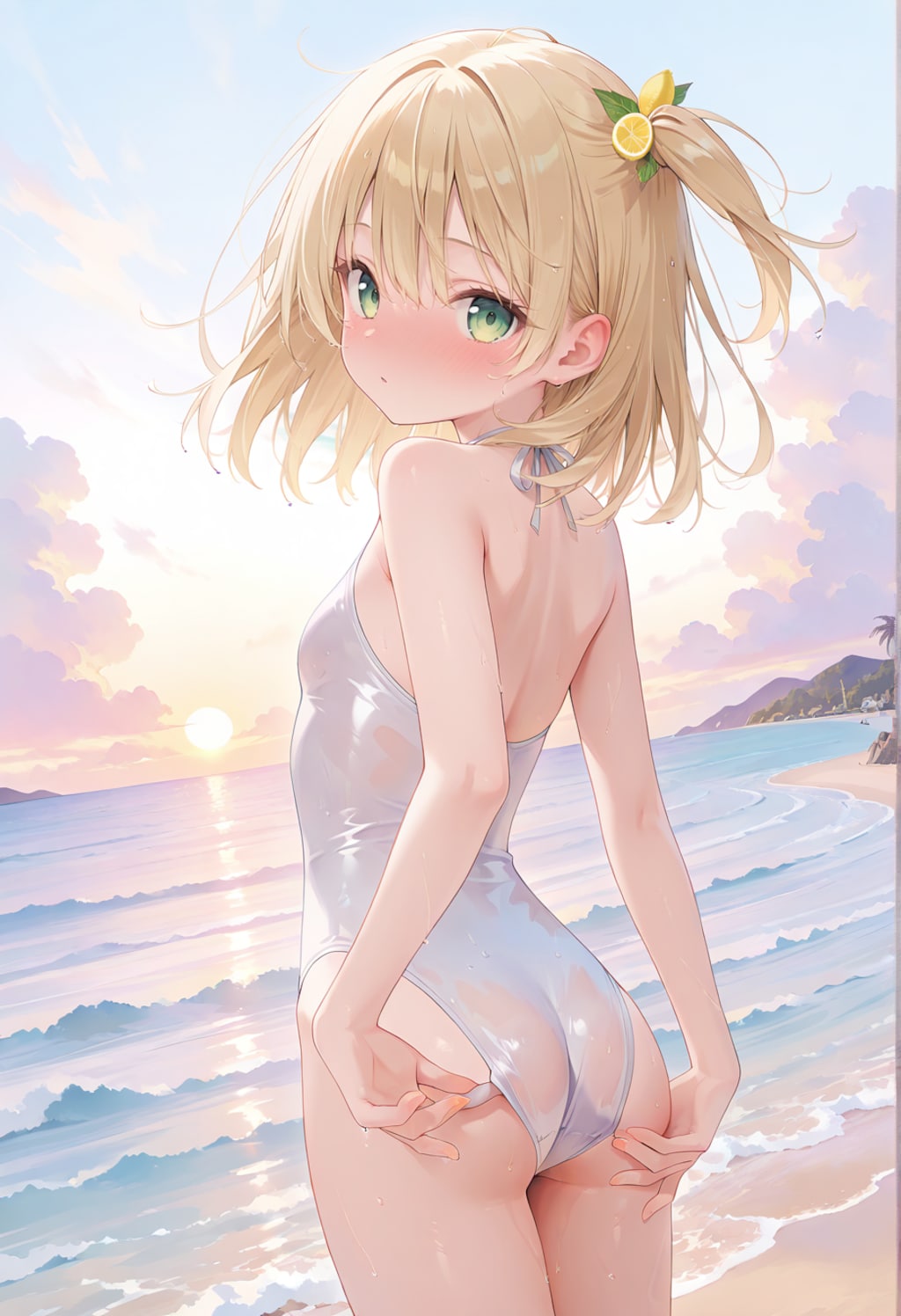 🍋ちゃん、競泳水着 From back