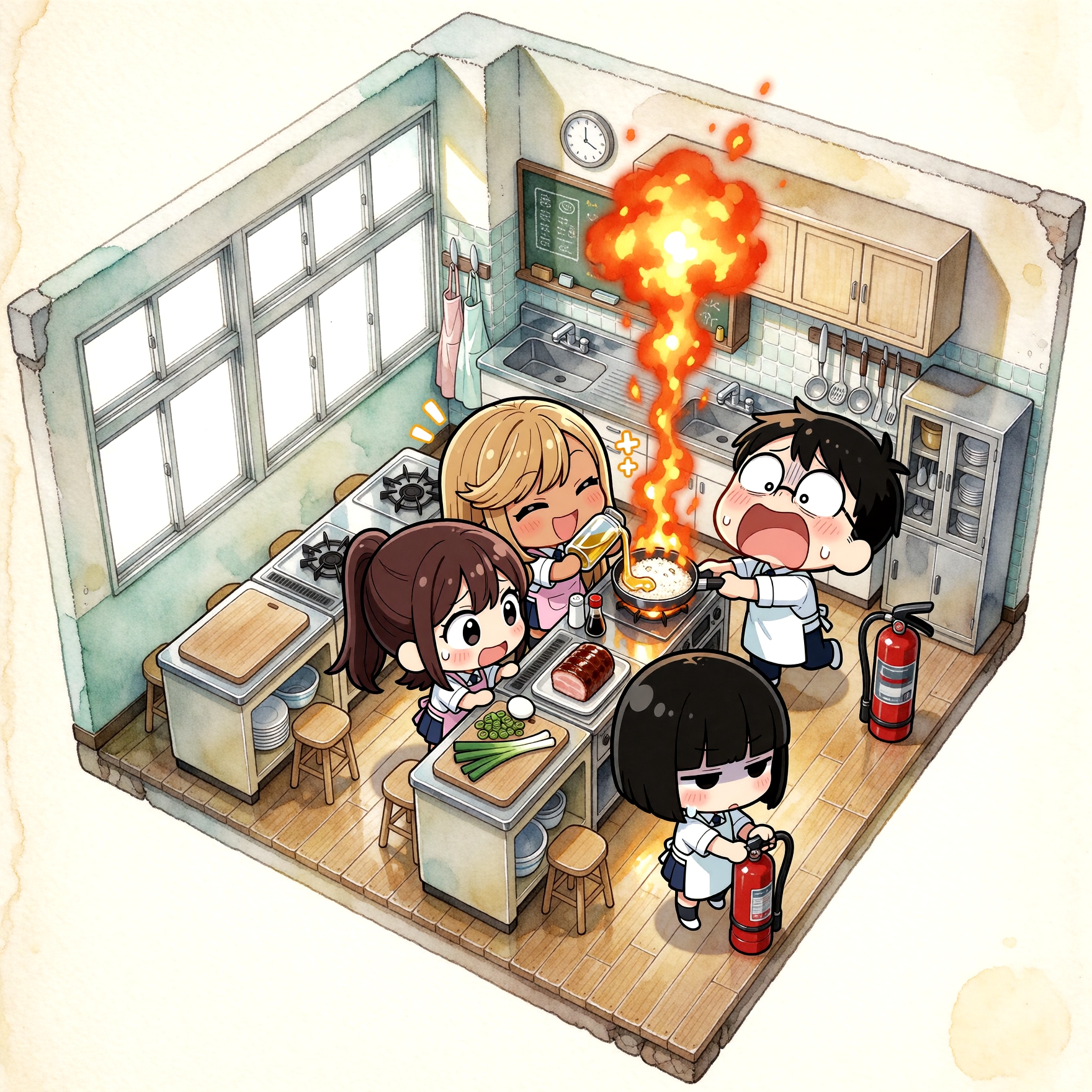 調理実習でやらかす黒ギャル