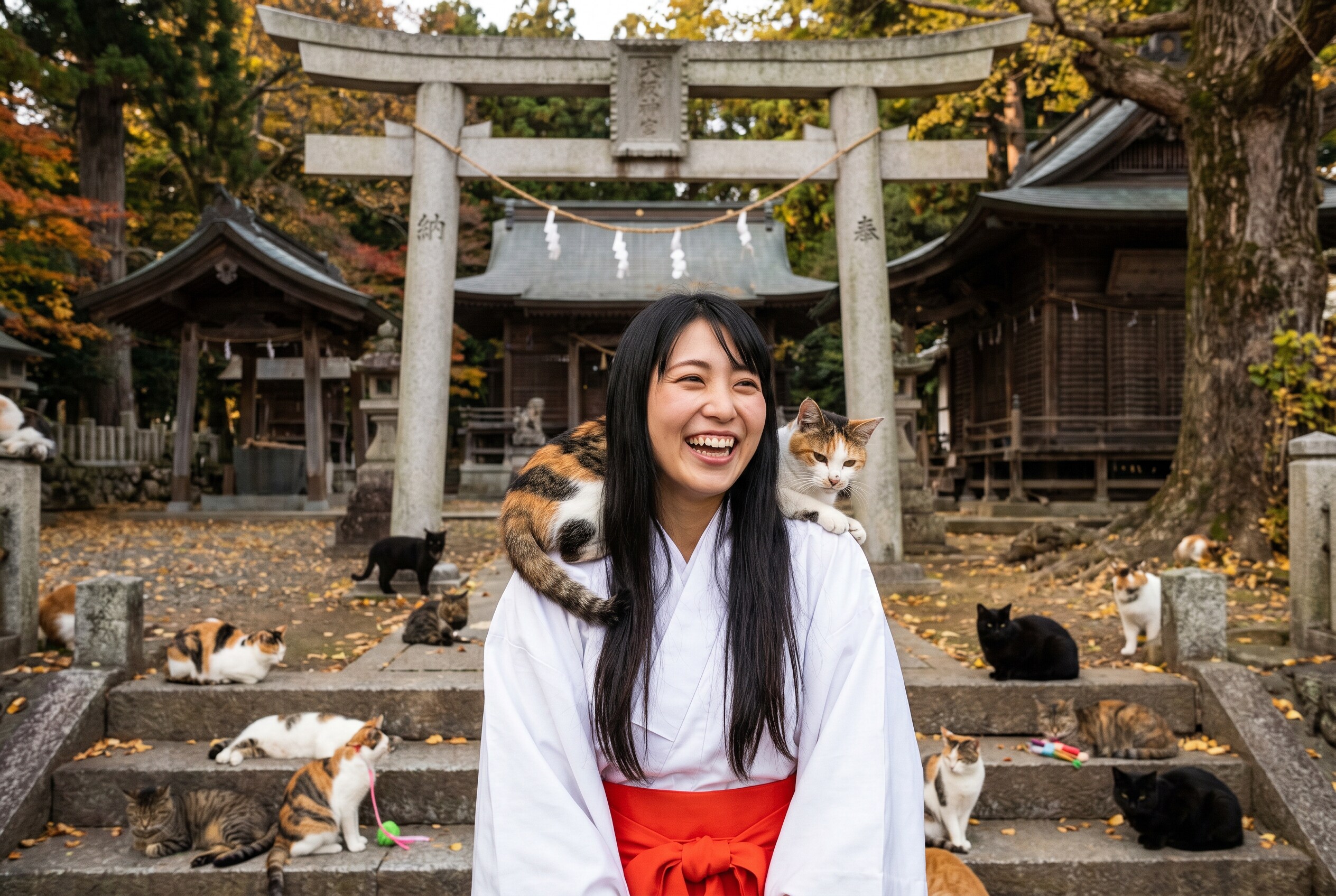 猫神社とさくらちゃん | の人気AIイラスト・グラビア