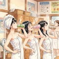 湯上りの一気飲み 3枚目