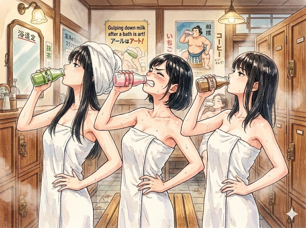 湯上りの一気飲み