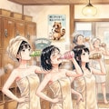湯上りの一気飲み 2枚目