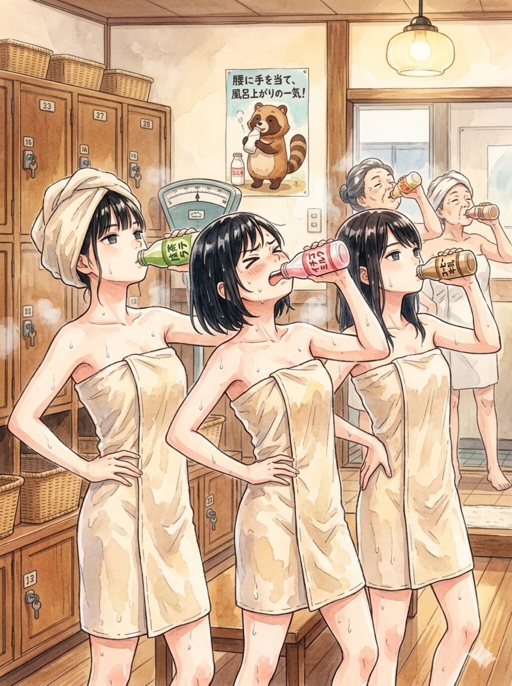 湯上りの一気飲み