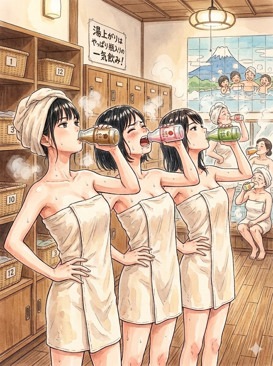 湯上りの一気飲み