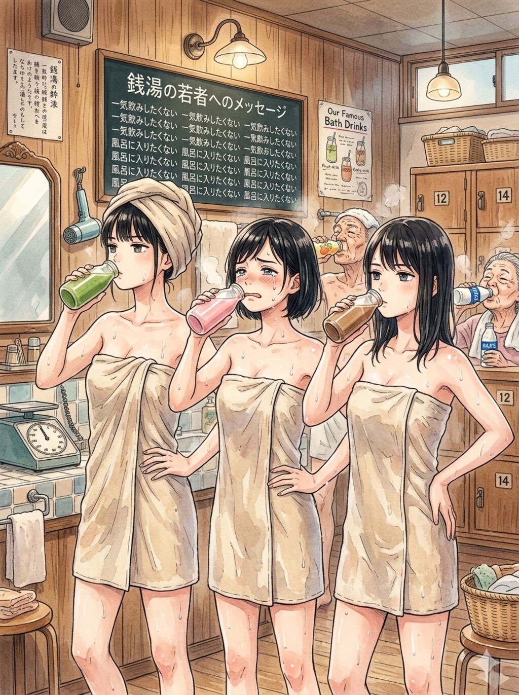 湯上りの一気飲み