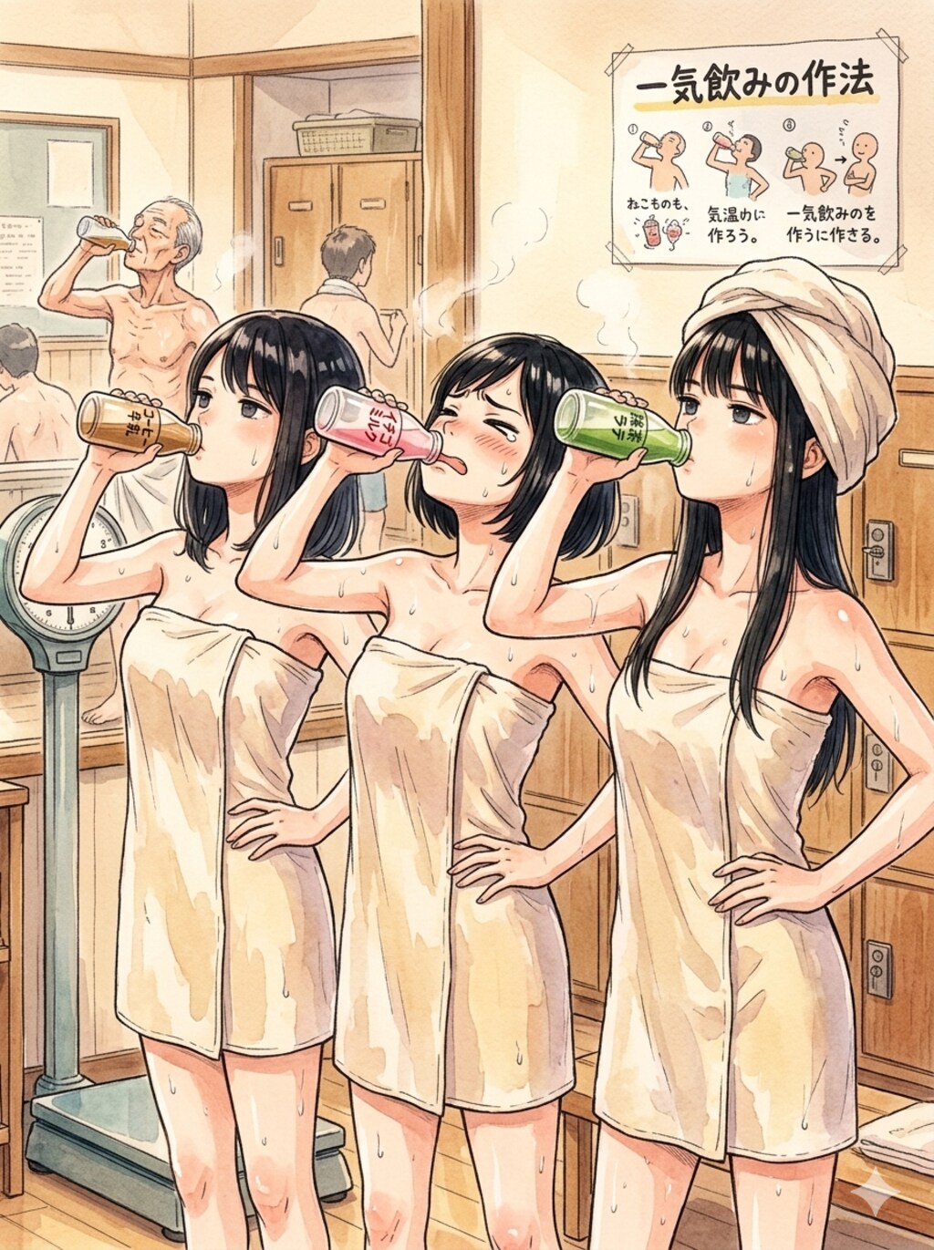 湯上りの一気飲み