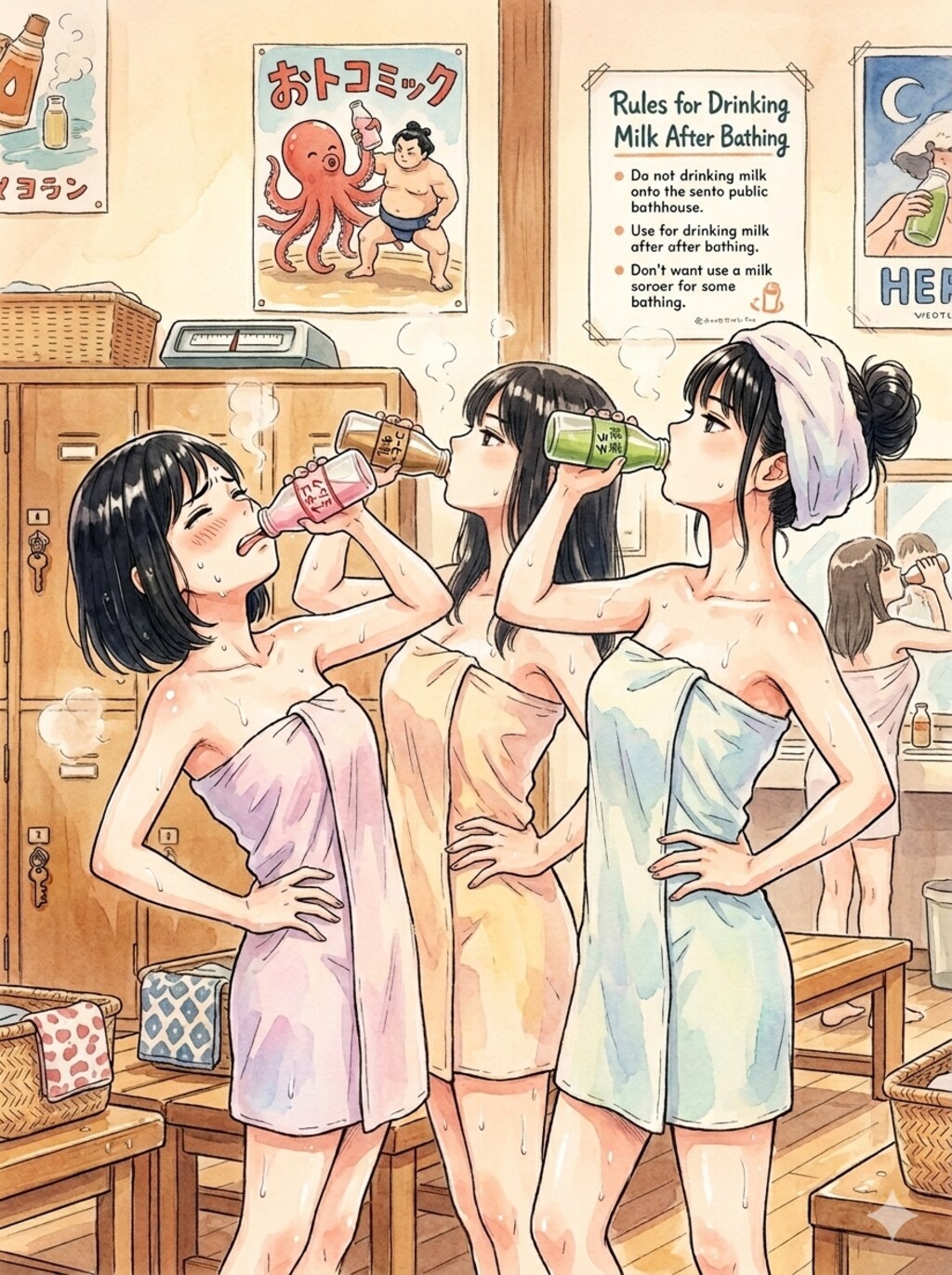 湯上りの一気飲み