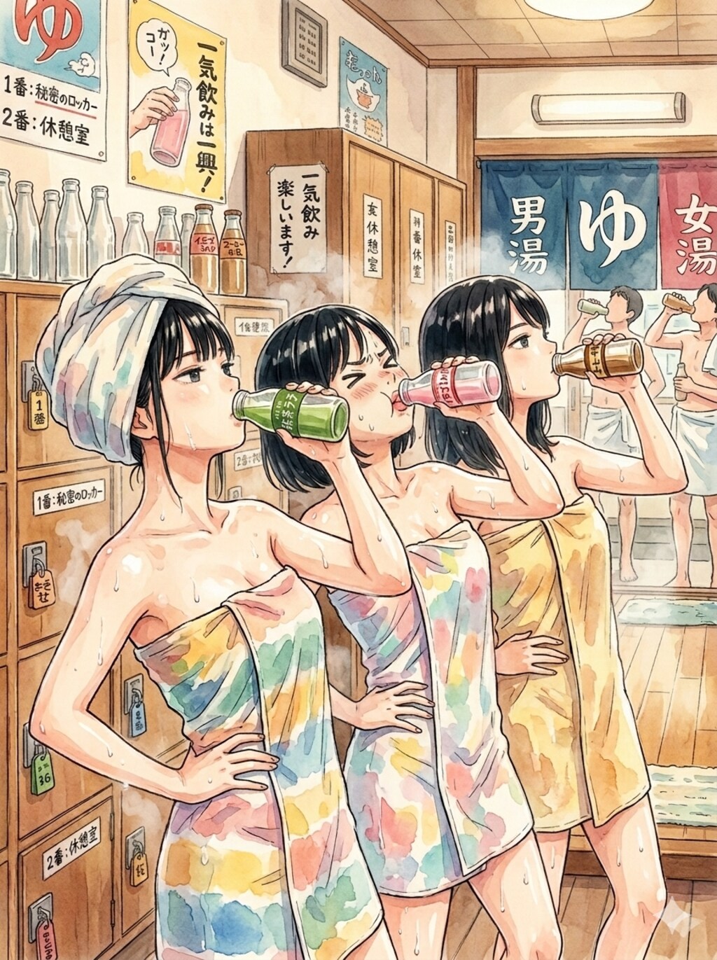 湯上りの一気飲み