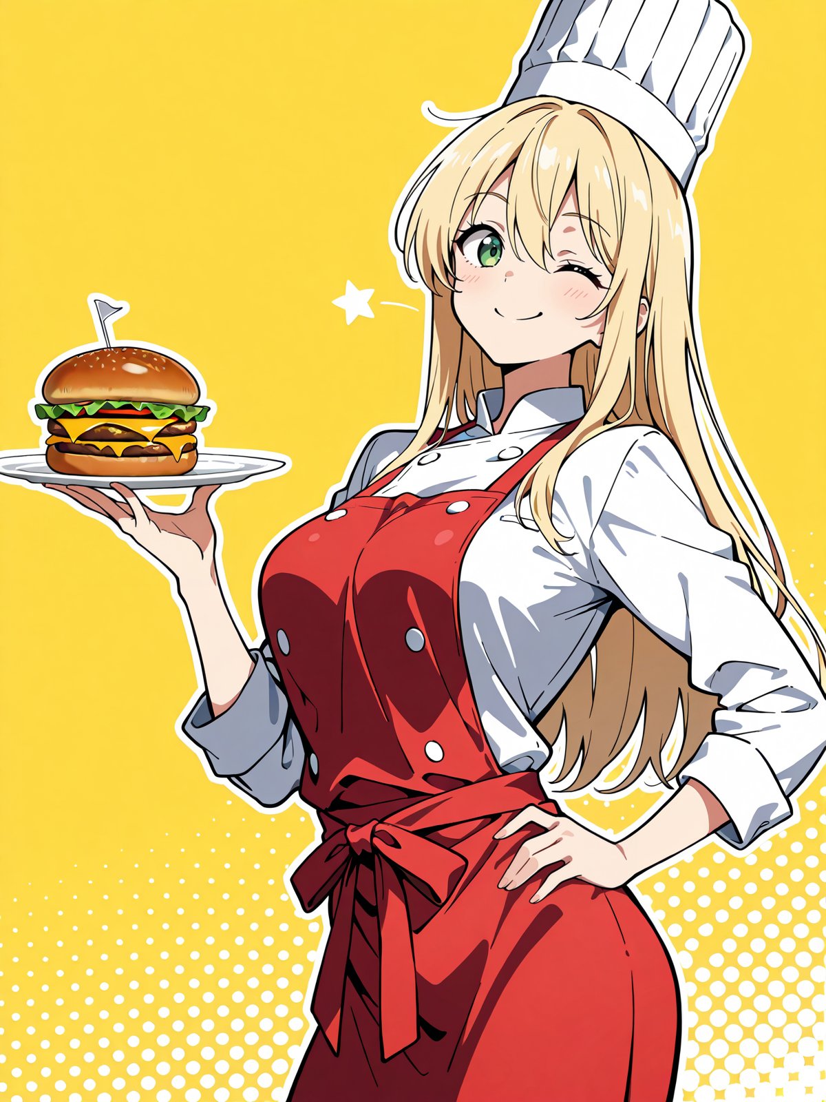 お昼ですね！特製ハンバーガーをどうぞ🍔✨