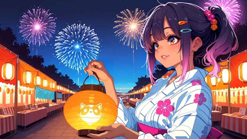 あたしじゃなくて花火見なさいよ…