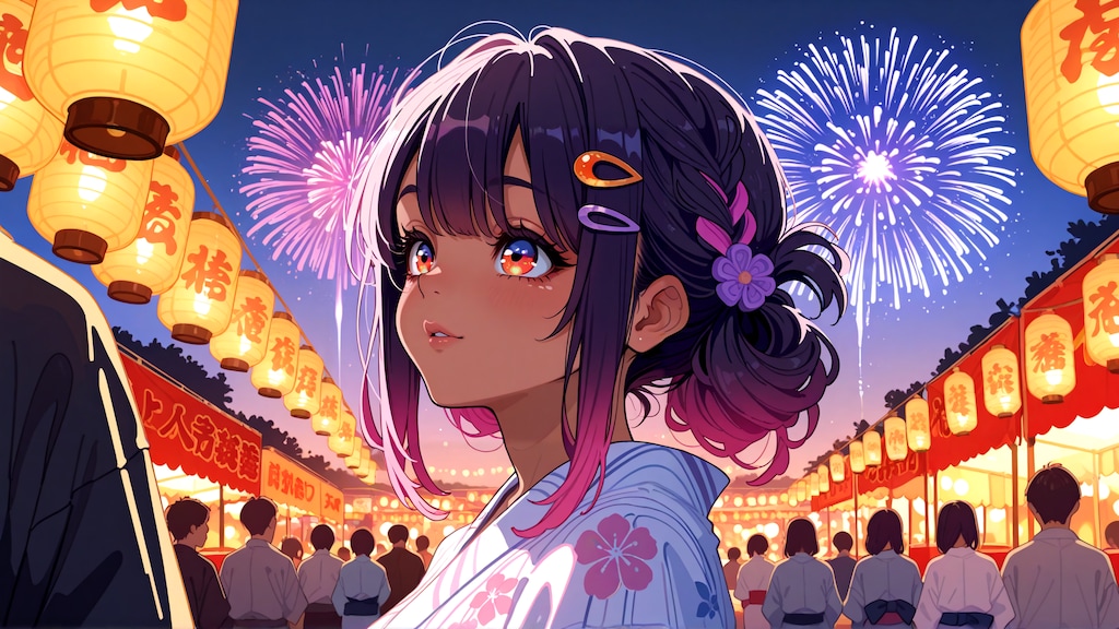 あたしじゃなくて花火見なさいよ…