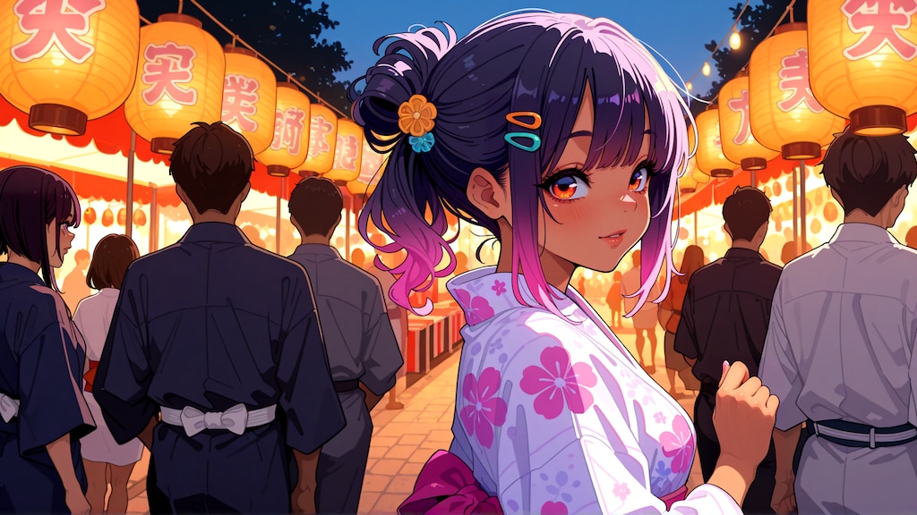 あたしじゃなくて花火見なさいよ…