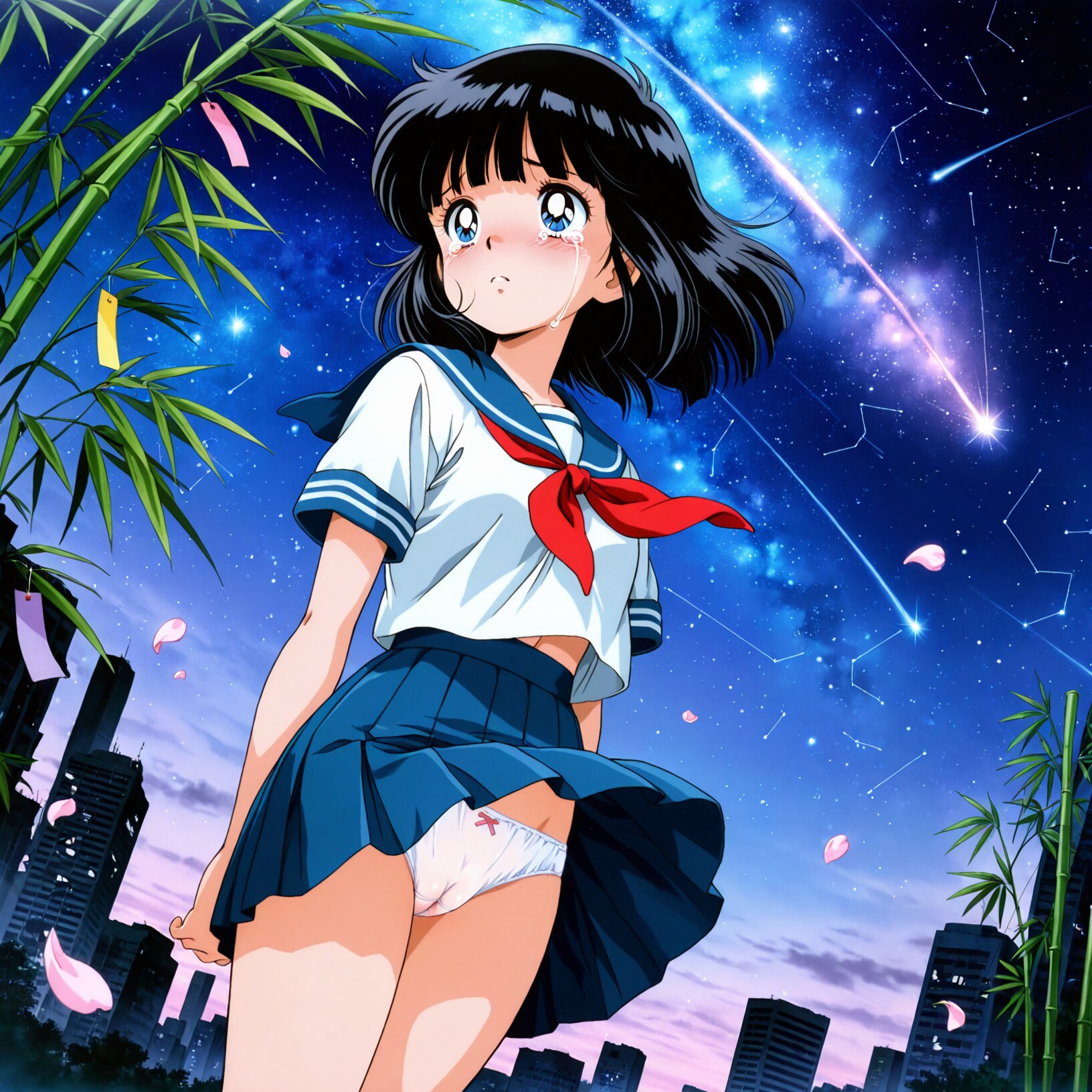 セーラー服の少女【星空】