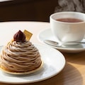 デザートのモンブランと紅茶のセット 2枚目