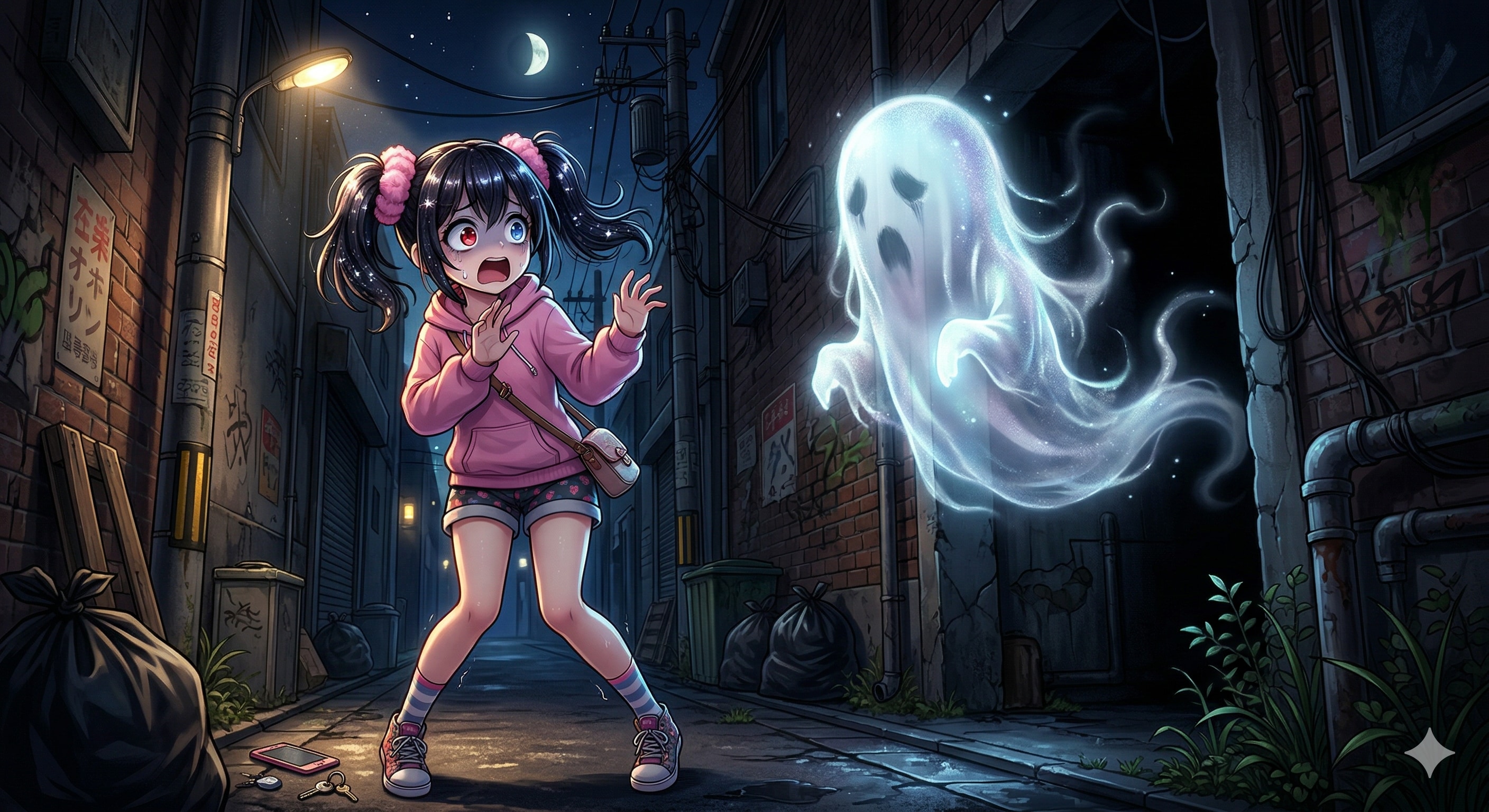 近道の路地裏に幽霊