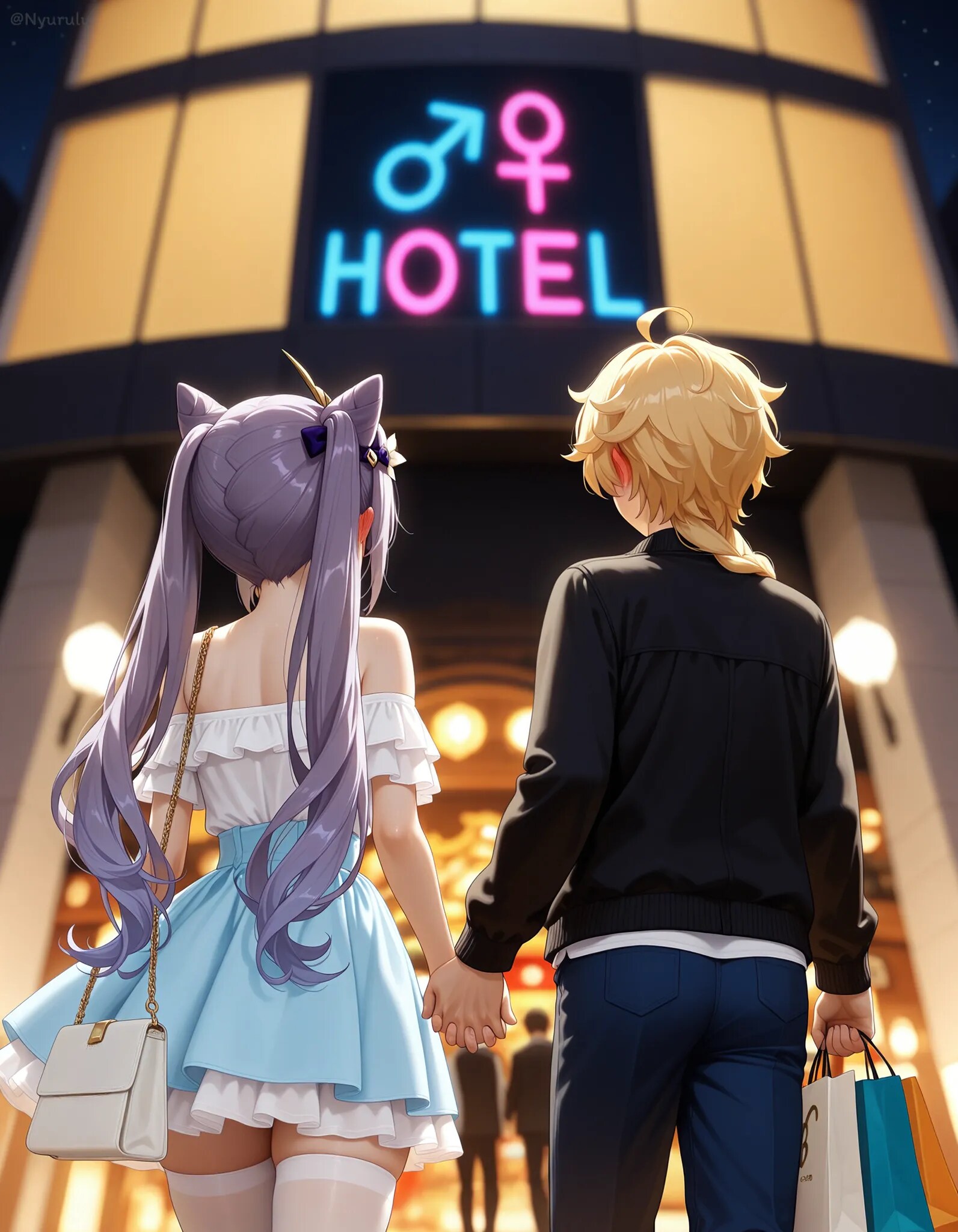 刻晴とデート 夜戦前