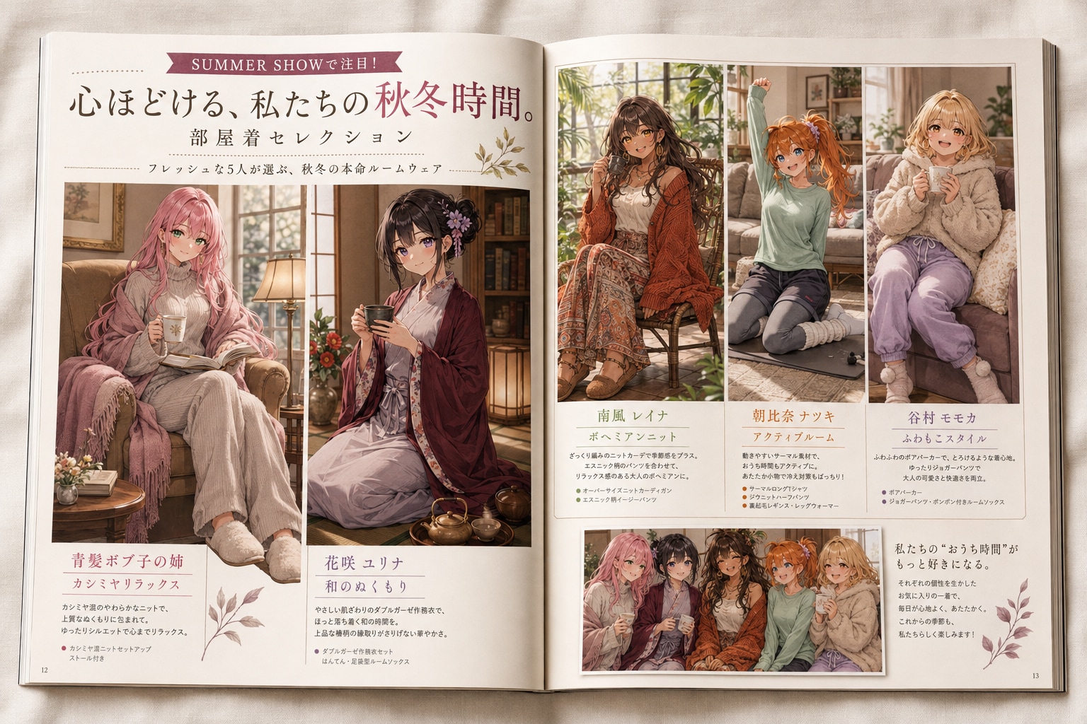 部屋着セレクション【見開き個人特集】