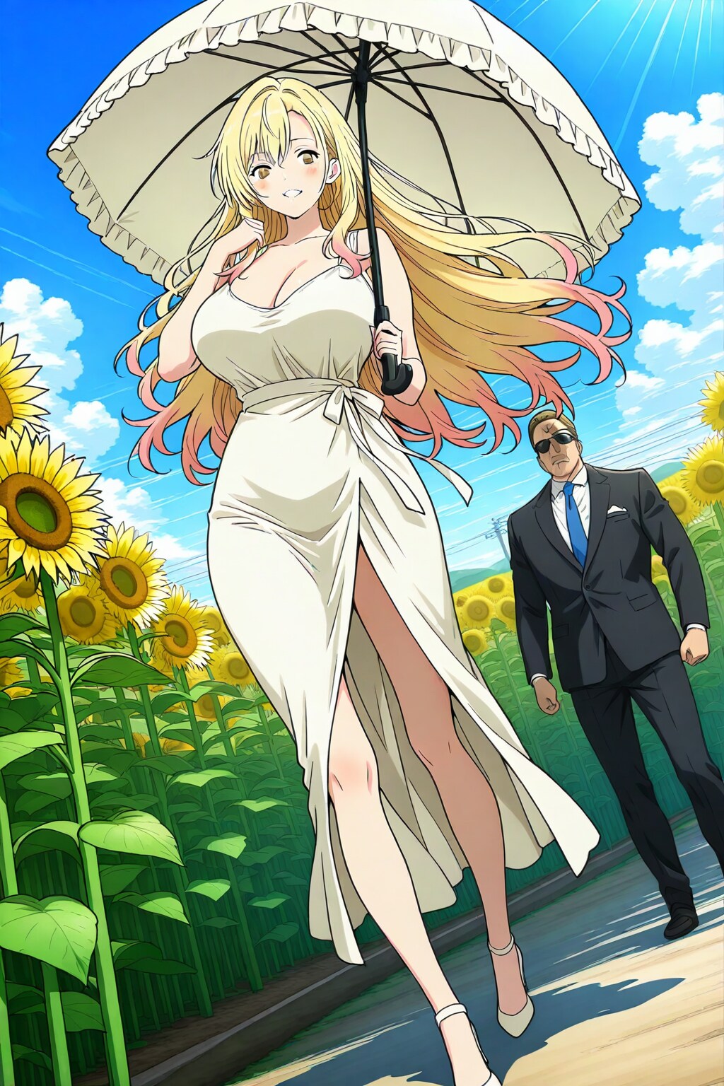 ひまわり畑のお嬢様