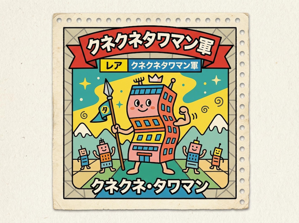 くねくねタワマン軍シール