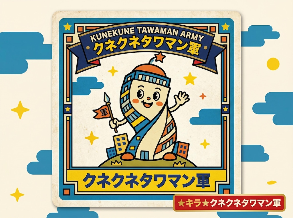 くねくねタワマン軍シール