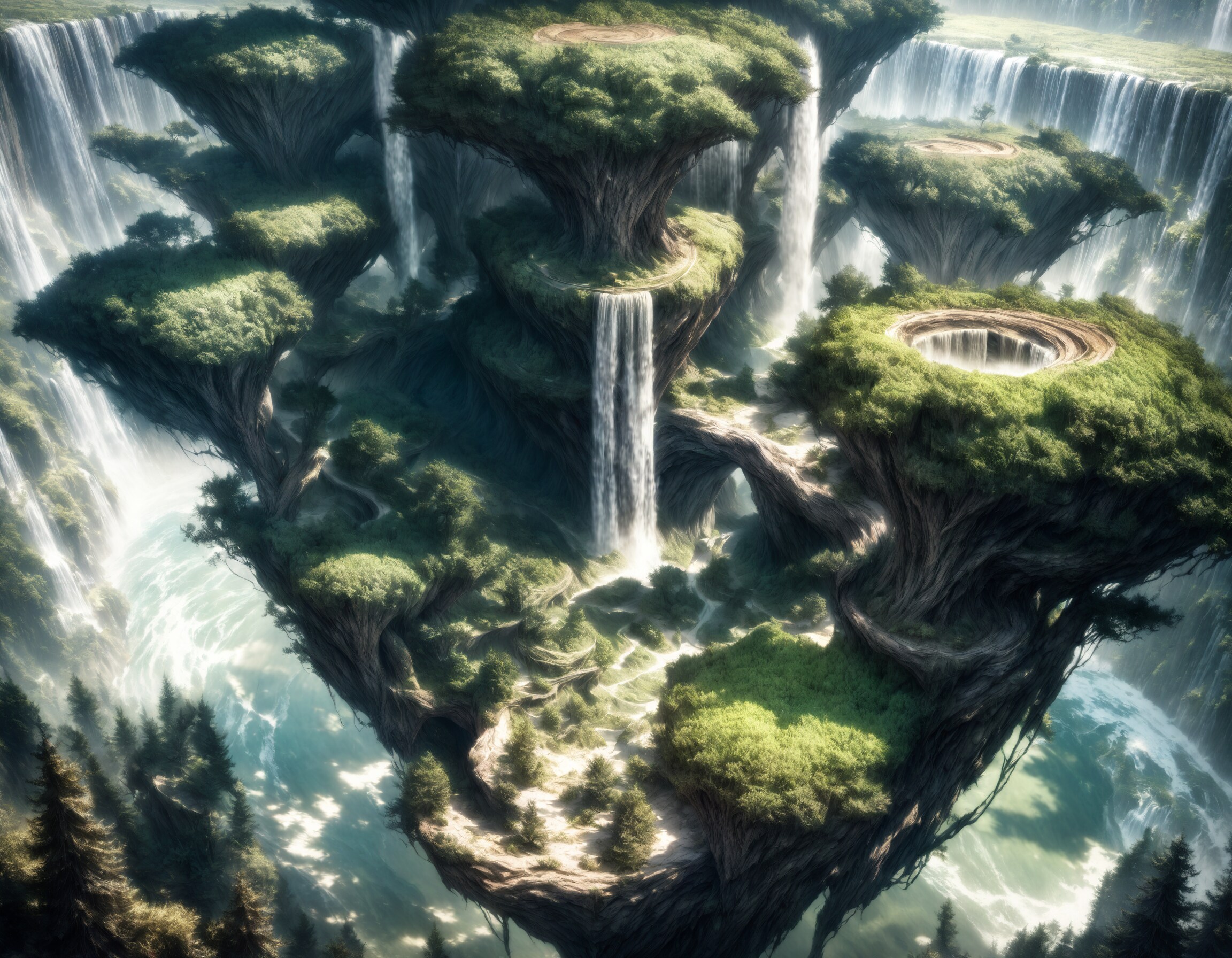 滝と巨大樹XL | の人気AIイラスト・グラビア